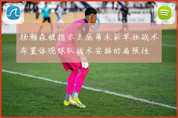 杨瀚森被指示去底角未获单独战术布置体现球队战术安排的局限性